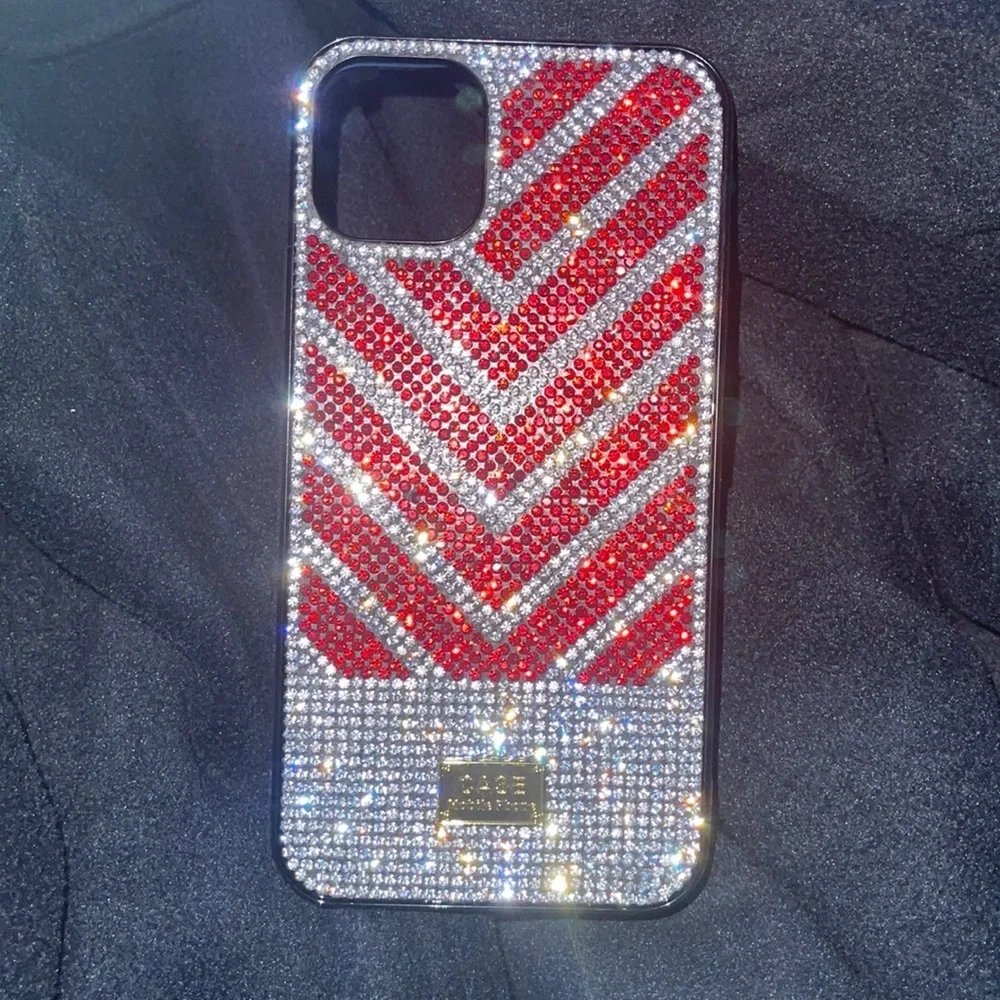 New red and silver sparkle iPhone 12 Promax case